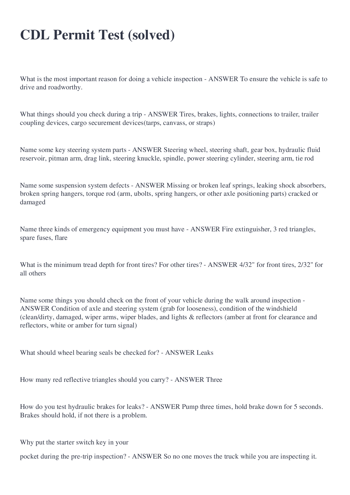 Preview image for CDL Permit Test (solved)